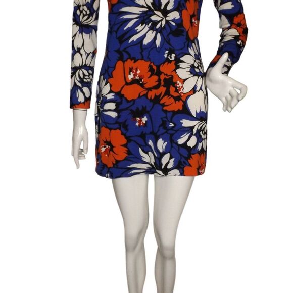 DIANE VON FURSTENBERG Ultra Mini Dress, 4, Reina, Blue/white/Red floral, DVF - Picture 6 of 12